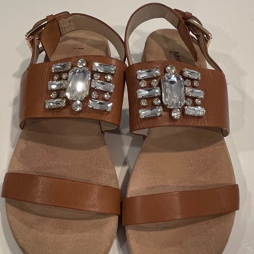 (SOLD onEbay).      Michael Kors Embellished Rhinestone Jeweled Leather Sandals